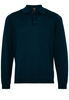ETERNA STRICKPULLOVER MIT POLO KRAGEN PETROL UNIFARBEN