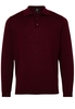 ETERNA STRICKPULLOVER MIT POLO KRAGEN WEINROT UNIFARBEN
