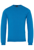 ETERNA STRICKPULLOVER MIT RUNDHALS AUSSCHNITT BLAU UNIFARBEN