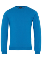 ETERNA STRICKPULLOVER MIT RUNDHALS AUSSCHNITT BLAU UNIFARBEN