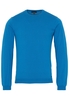 ETERNA STRICKPULLOVER MIT RUNDHALS AUSSCHNITT BLAU UNIFARBEN