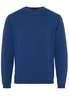 ETERNA STRICKPULLOVER MIT RUNDHALS AUSSCHNITT BLAU UNIFARBEN