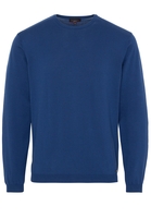 ETERNA STRICKPULLOVER MIT RUNDHALS AUSSCHNITT BLAU UNIFARBEN