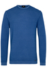 ETERNA STRICKPULLOVER MIT RUNDHALS AUSSCHNITT BLAU UNIFARBEN