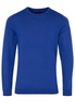 ETERNA STRICKPULLOVER MIT RUNDHALS AUSSCHNITT BLAU UNIFARBEN