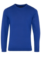 ETERNA STRICKPULLOVER MIT RUNDHALS AUSSCHNITT BLAU UNIFARBEN