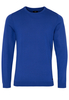 ETERNA STRICKPULLOVER MIT RUNDHALS AUSSCHNITT BLAU UNIFARBEN