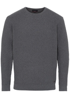 ETERNA STRICKPULLOVER MIT RUNDHALS AUSSCHNITT GRAU UNIFARBEN