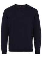 ETERNA STRICKPULLOVER MIT RUNDHALS AUSSCHNITT MARINE UNIFARBEN