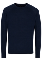 ETERNA STRICKPULLOVER MIT RUNDHALS AUSSCHNITT MARINEBLAU UNIFARBEN