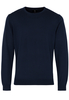 ETERNA STRICKPULLOVER MIT RUNDHALS AUSSCHNITT MARINEBLAU UNIFARBEN