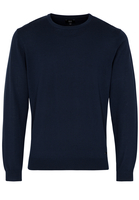 ETERNA STRICKPULLOVER MIT RUNDHALS AUSSCHNITT MARINEBLAU UNIFARBEN