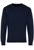 ETERNA STRICKPULLOVER MIT RUNDHALS AUSSCHNITT MARINEBLAU UNIFARBEN