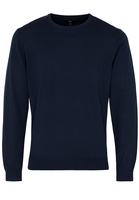 ETERNA STRICKPULLOVER MIT RUNDHALS AUSSCHNITT MARINEBLAU UNIFARBEN