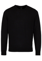 ETERNA STRICKPULLOVER MIT RUNDHALS AUSSCHNITT SCHWARZ UNIFARBEN