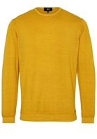 ETERNA STRICKPULLOVER MIT RUNDHALS AUSSCHNITT SENFGELB UNIFARBEN