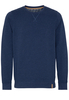 ETERNA STRICKPULLOVER MIT RUNDHALS AUSSCHNITT UPCYCLED MATERIALS DENIM