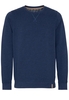 ETERNA STRICKPULLOVER MIT RUNDHALS AUSSCHNITT UPCYCLED MATERIALS DENIM