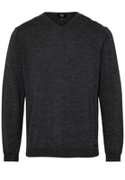 ETERNA STRICKPULLOVER MIT V-HALS AUSSCHNITT ANTHRAZIT UNIFARBEN