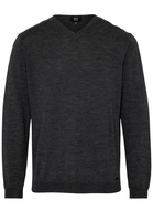 ETERNA STRICKPULLOVER MIT V-HALS AUSSCHNITT ANTHRAZIT UNIFARBEN