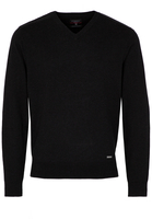 ETERNA STRICKPULLOVER MIT V-HALS AUSSCHNITT ANTHRAZIT UNIFARBEN