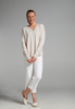 ETERNA STRICKPULLOVER MIT V-HALS AUSSCHNITT BEIGE UNIFARBEN