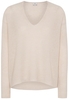 ETERNA STRICKPULLOVER MIT V-HALS AUSSCHNITT BEIGE UNIFARBEN