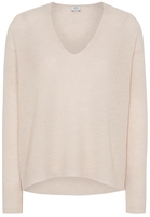 ETERNA STRICKPULLOVER MIT V-HALS AUSSCHNITT BEIGE UNIFARBEN