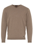 ETERNA STRICKPULLOVER MIT V-HALS AUSSCHNITT BEIGEBRAUN UNIFARBEN