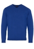 ETERNA STRICKPULLOVER MIT V-HALS AUSSCHNITT BLAU UNIFARBEN