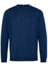 ETERNA STRICKPULLOVER MIT V-HALS AUSSCHNITT BLAU UNIFARBEN
