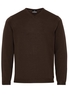 ETERNA STRICKPULLOVER MIT V-HALS AUSSCHNITT BRAUN UNIFARBEN