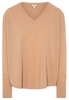 ETERNA STRICKPULLOVER MIT V-HALS AUSSCHNITT CAMEL UNIFARBEN