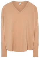 ETERNA STRICKPULLOVER MIT V-HALS AUSSCHNITT CAMEL UNIFARBEN
