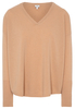 ETERNA STRICKPULLOVER MIT V-HALS AUSSCHNITT CAMEL UNIFARBEN