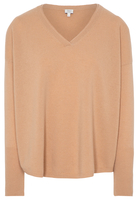 ETERNA STRICKPULLOVER MIT V-HALS AUSSCHNITT CAMEL UNIFARBEN