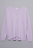 ETERNA STRICKPULLOVER MIT V-HALS AUSSCHNITT FLIEDER UNIFARBEN