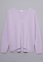 ETERNA STRICKPULLOVER MIT V-HALS AUSSCHNITT FLIEDER UNIFARBEN