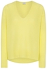 ETERNA STRICKPULLOVER MIT V-HALS AUSSCHNITT GELB UNIFARBEN