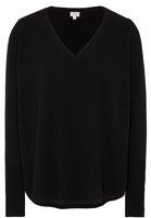 ETERNA STRICKPULLOVER MIT V-HALS AUSSCHNITT SCHWARZ UNIFARBEN