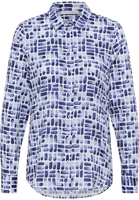 Hemdbluse in blau bedruckt