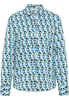 Hemdbluse in blau bedruckt
