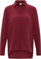 Hemdbluse in bordeaux unifarben
