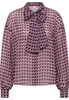 Hemdbluse in braun bedruckt