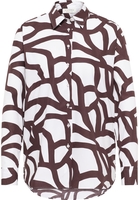 Hemdbluse in braun bedruckt