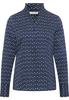 Hemdbluse in dunkelblau bedruckt