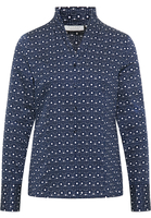 Hemdbluse in dunkelblau bedruckt