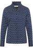Hemdbluse in dunkelblau bedruckt