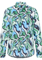 Hemdbluse in grün bedruckt