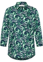Hemdbluse in grün bedruckt